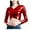 Red, variant on Women's Performance Wrap top Solid Color Athletic Shirt for Fitness and Casual Wear XXL Silver