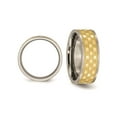 thumbnail image 4 of Gem & Harmony Mens Titanium 8mm Yellow Plated Checkered Wedding Band Ring for Men, 4 of 6
