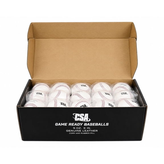 CSA Official League 14U High School Baseballs, Set of 12, Genuine Leather, Raised Seams