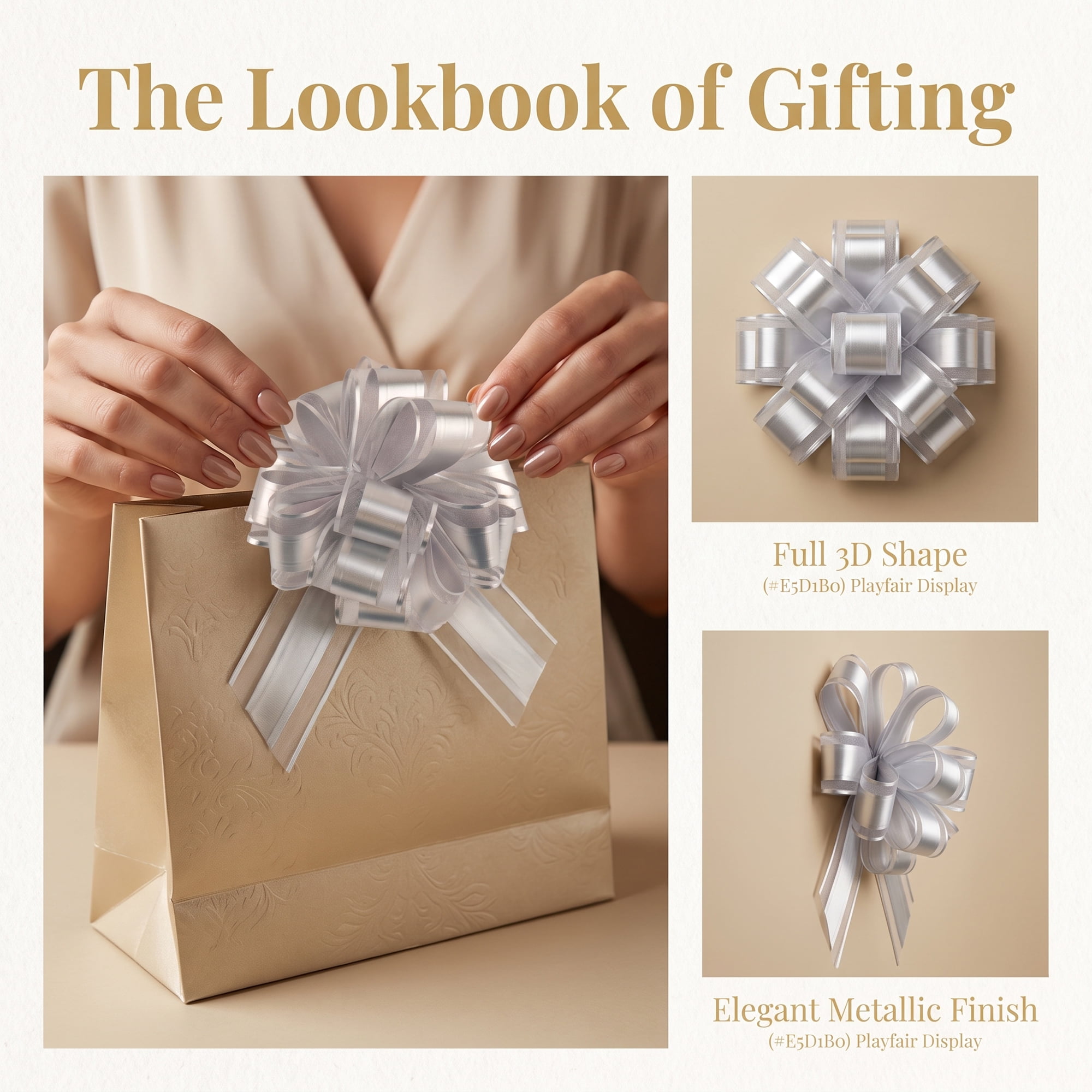 Unique Bargains Elegant Multi-Layered Star Bows for Gift Wrapping and Decoration Silver