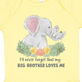 thumbnail image 4 of Inktastic I'll Never Forget That My Big Brother Loves Me Cute Elephant Boys or Girls Baby Bodysuit, 4 of 5