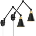 thumbnail image 4 of Set of 2 Swing Arm Wall Lights Fixture w/Dimmable Switch for Bedroom Living Room, 4 of 7