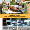thumbnail image 6 of Elastic Fitted Round Tablecloth, Blue Bohogeometric Waterproof Stretch Table Cover for 45"-54" Tables, Bohemia Ethnic Abstract Lines Leaf Washable Outdoor Tablecloths for Patio, Picnic, Camping, 6 of 9