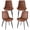 Brown, variant on Velvet Dining Chairs Set of 4, Modern Upholstered Armless Kitchen Chair with Metal Legs for Bedroom Living Waiting Room, Green