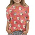 thumbnail image 3 of Grblisyd Girls Shirts Size 10-12 3/4 Sleeve Cute Animal Print T Shirts Kids Crewneck Casual Tops Graphic Tees, 3 of 6