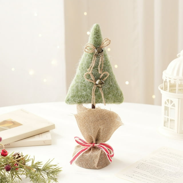 SouMaox Christmas Tree Tablecloth Ornament, Felt Bells Design, Water-Resistant Non-Fade Material, Festive Scene Decor for Holiday Party Home