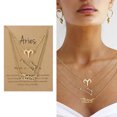 thumbnail image 3 of Twelve Constellations Gold Clavicle Necklace Set with Paper Card for Women Friendship Pendant, 3 of 3