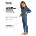thumbnail image 3 of Woolcano Kids 100% Merino Wool Base Layer Set Unisex Thermal Underwear for Girls & Boys Ski Winter, 3 of 6