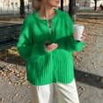thumbnail image 4 of Womens Cardigan Sweaters Knitted Button Down Lightweight Light Green Cardigan Cozy Cardigans Fall Outfit Women'S Sweaters, 4 of 5