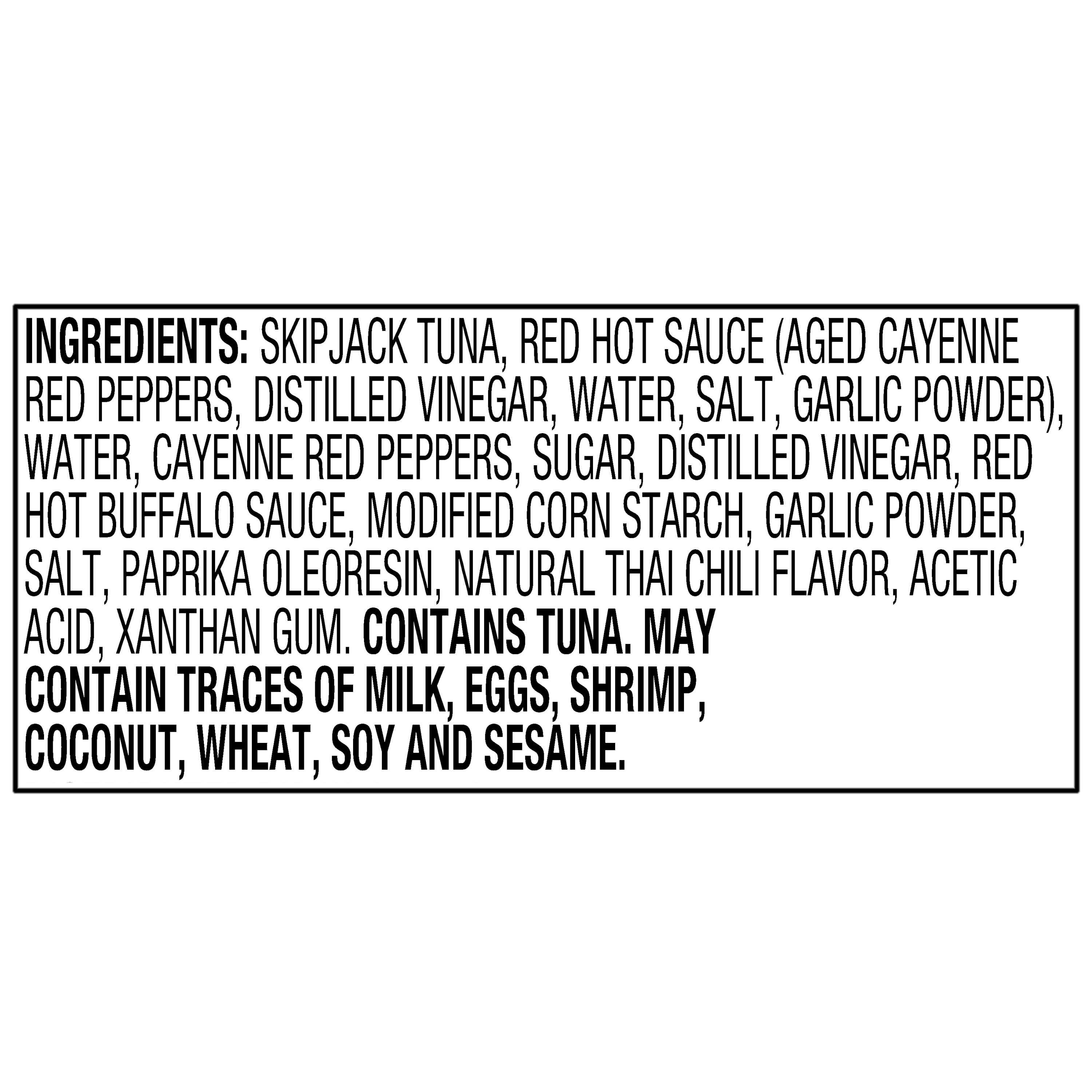 (24 pack) Great Value Chunk Light Tuna, Hot Buffalo Style with Cayenne Pepper Hot Sauce, 2.6 oz