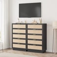 thumbnail image 5 of Studyset 5 Drawer Rattan Dresser for Bedroom, Integrated Cabinet Body, Elegant Rattan Weave, Sturdy Storage, Wooden Chest of Drawers for Hallways, Entryways and Closet, 5 of 8