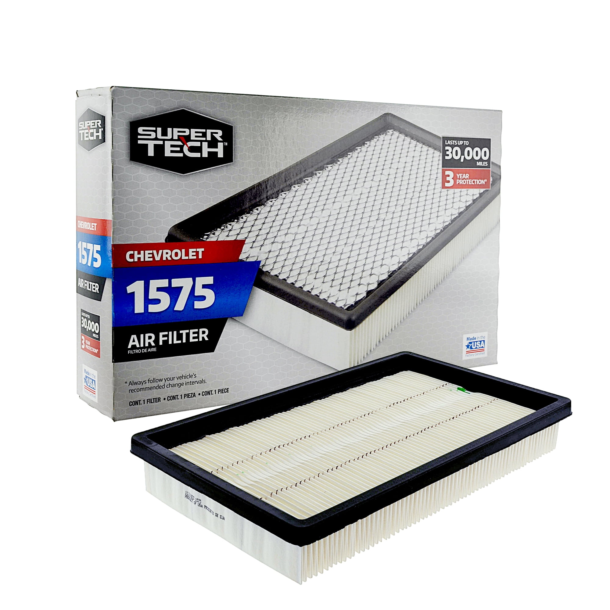 Super Tech 1575 Engine Air Filter, Replacement Filter for GM or