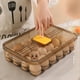 thumbnail image 2 of Caja de almacenamiento de huevos, gran capacidad, dispensador de huevos, estuche para refrigerador, camping, picnic, viajes, portátil, color marrón, 2 of 6