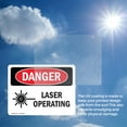 thumbnail image 6 of (2 Pack) Laser Operating OSHA Danger Sign 24 Inch X 18 Inch Vinyl Label Decal Sticker Weather Resistant, UV Protected for Workplace, Business, and Construction Site, Made in the USA, 6 of 7
