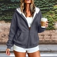 thumbnail image 6 of Luvrsol Hoodiess for Women Plus Size Zip Front Sweatshirt Jacket with Fleece Drawstring Pockets Winder Outerwear L-5XL, 6 of 7