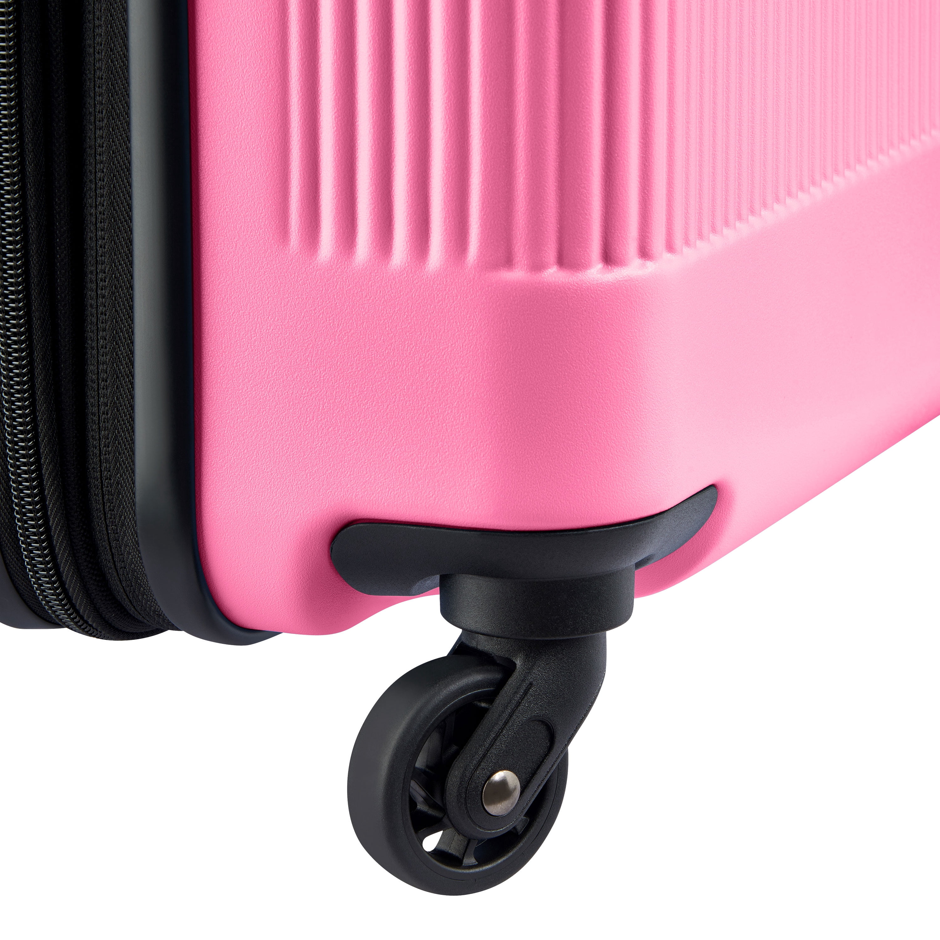 United Colors of Benetton x Delsey Paris, Ribbed Hardside 20" Expandable Carry-on Spinner Luggage, Light Pink