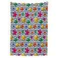 thumbnail image 3 of Ambesonne Nautical Tablecloth Rectangular Table Cover, 3D Stars Wavy Stripes, 52"x70", Multicolor, 3 of 4