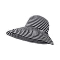 thumbnail image 1 of GPOECD Ladies' Striped Lazy Style Sun Hat for Sun Protection and Summer Relaxation Black,One Size, 1 of 2