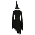 thumbnail image 4 of Idoravan Masquerade dresses for women Fashion Women Comfortable Casual Belt Pagoda Sleeve Vent Solid Color Long Sleeve V-neck Ankle Dress Witch Dress XL, 4 of 6