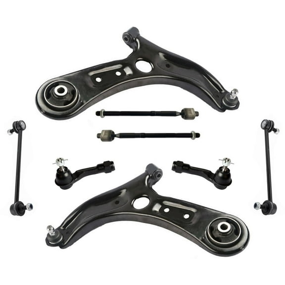 Front Lower Control Arms W/ Ball Joints Tie Rods & Links For Kia Rio 2018-2022