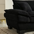 thumbnail image 5 of Corduroy For Apartment, Dorm - Deep Seat With Pillows Frame Breathable Fabric 85lb Weight Upholstered Office, 23in Spacious 2 Included Construction Black, 5 of 5