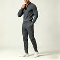 thumbnail image 4 of Zormilly Track Suits Mens Quarter Zip Pullover Elastic Waist Joggers Lounge Set with Pockets Casual Two Piece Outfits Sets, M-3XL, 4 of 5