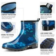 thumbnail image 4 of Waterproof Women's Ankle Rain Boots, Non-slip Short Garden Boots，Blue Flower Size 8, 4 of 7