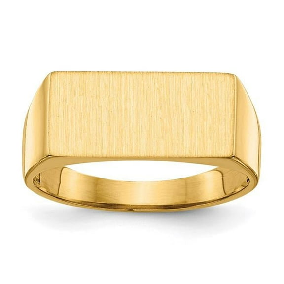 Finest Gold 14K Yellow Gold 8 x 16.5 mm Open Back Mens Signet Ring - Size 9