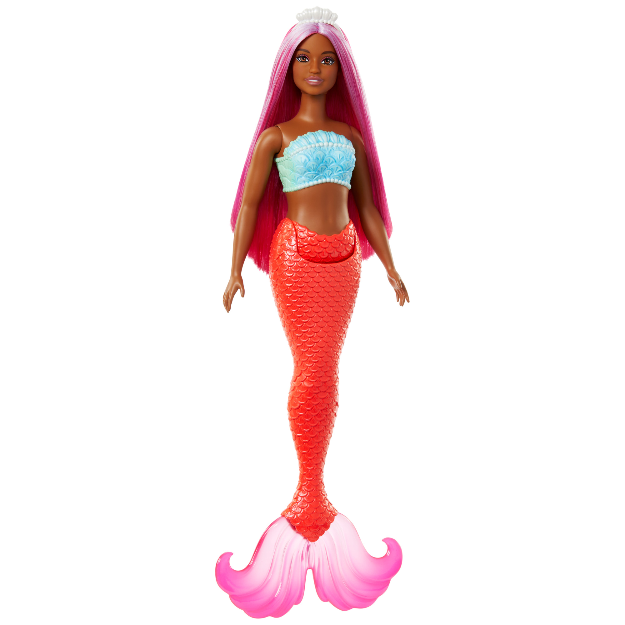Barbie Mermaid Doll with Magenta Fantasy Hair, Tropical Red Tail and Headband Accessory