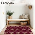 thumbnail image 3 of ODIKA 3'x5' Machine Washable Non-Slip Area Rug, Jolly Seasonal Hearth Trio Vintage Yuletide Pinecone High Traffic Rug with Pad, Gold, 621736, 3 of 8