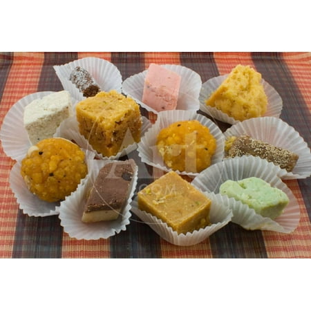 Assortment of Indian Sweets Print Wall Art By (Best Indian Sweets In New Jersey)