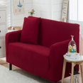 thumbnail image 1 of Cubierta de Sofá de Punto Elástico Moda Fácil de Limpieza Decoración de Loveseat Dark Red BLESIY Cubierta de sofá hecha punto, 1 of 7