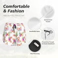 thumbnail image 4 of Gukieu colored butterflies Print Women's Sports Shorts with Drawstring Elastic Waistband for Running, Yoga, Fitness-Medium, 4 of 7
