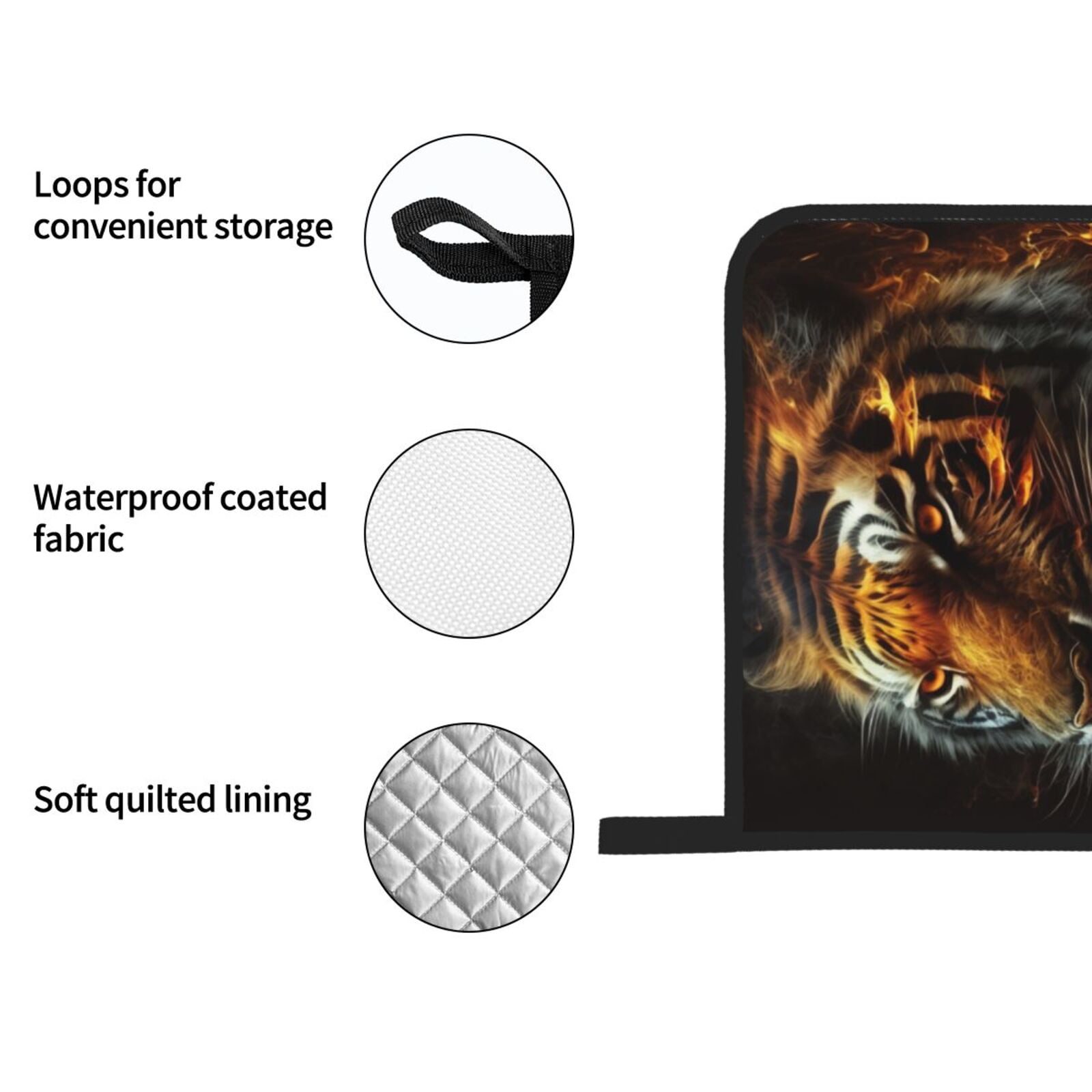 Fire King Tiger Face Art 4Pcs Oven Mitts and Pot Holders Sets Oven Kitchen Gloves Hot Pads for Cooking BBQ Baking Grilling