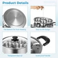 thumbnail image 3 of Egg Poacher Pan Kit, Includes Stainless Steel Pot, 4 Cups, Silicone Brush & Spatula, Rust-less Egg Cooker, Poached Egg Maker, Suitable for Multiple Stove Types, Easy Cleaning, 3 of 5