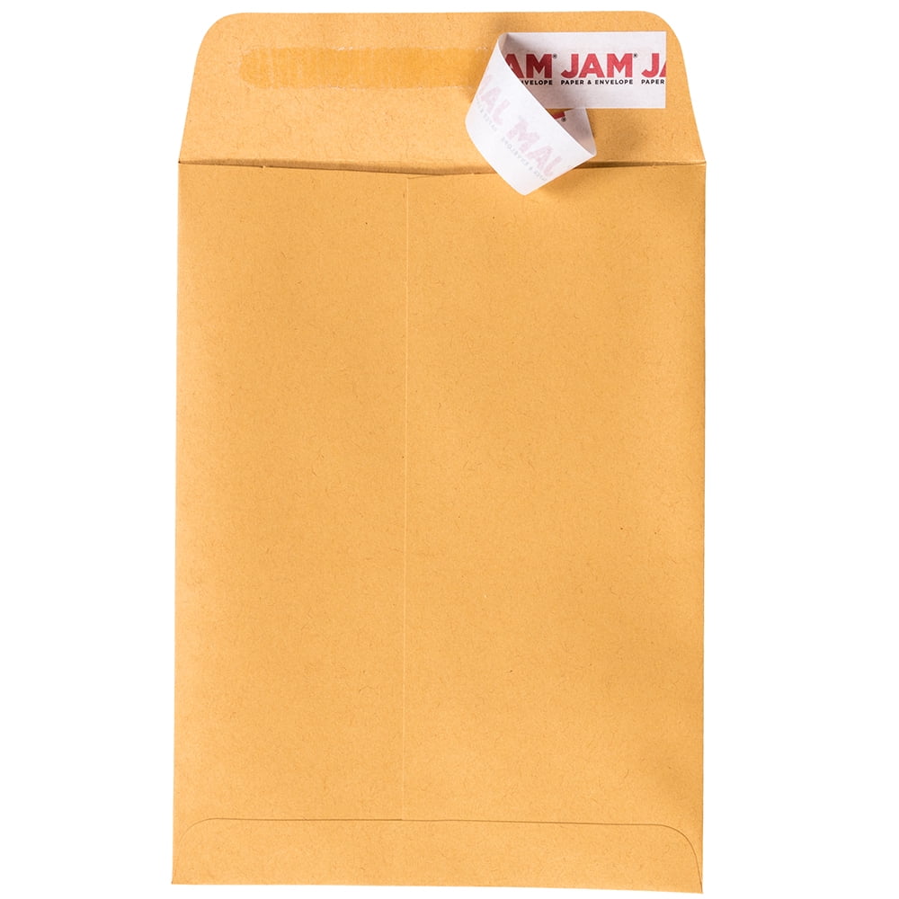 JAM Paper Open End Catalog Envelopes, 5 1/2" x 7 1/2", Brown Kraft Manila, 100 Per Pack