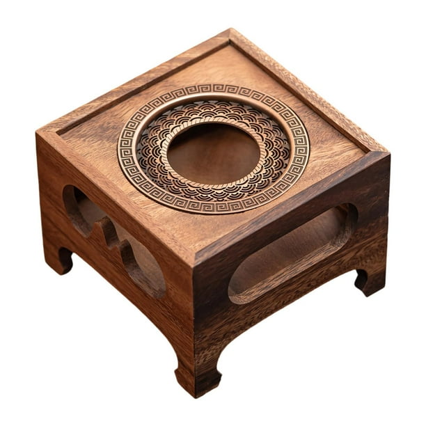 Calentador de tetera, calentador de bebidas, portátil, regalo, decoración de madera, calentador de café/té, calentador de tetera para oficina, patio,