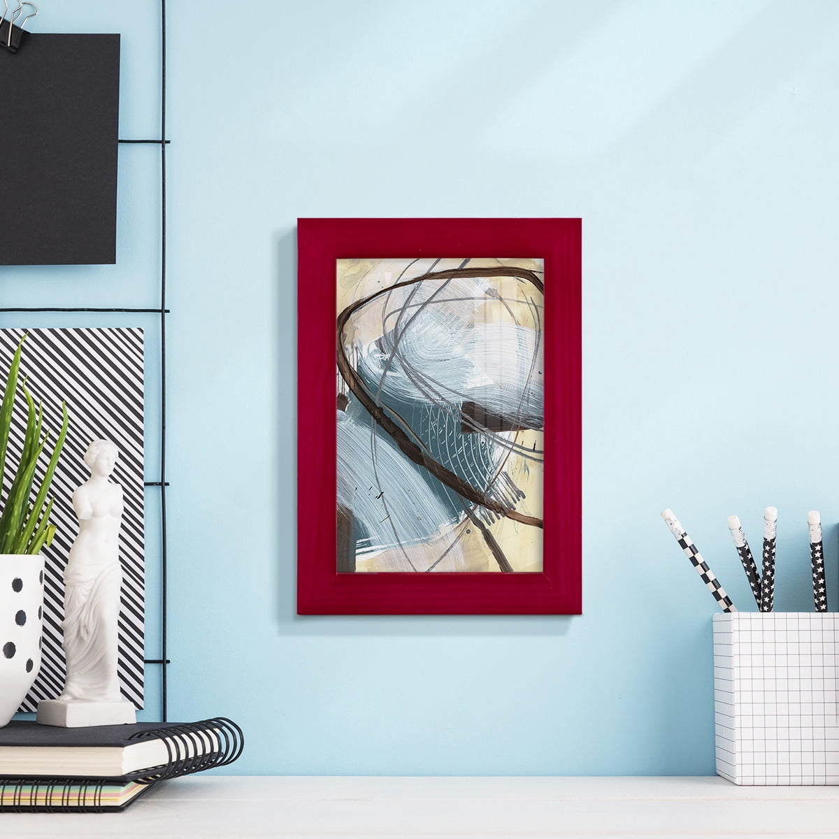 Winding Around II - Framed Print w/glass - Cherry Red