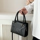 thumbnail image 3 of Bolso de hombro para mujer, estilo retro, clásico, de piel sintética, tipo sobre, con cremallera, color negro, 3 of 5