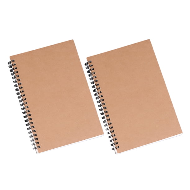 Methold 2 piezas, suministros de papelería de oficina en espiral doble, cuaderno de bocetos de bobina Kraft, cuaderno de bocetos, cuaderno pinturas