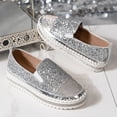 thumbnail image 5 of Wensltd Women's Flat Shoes Casual Round Toe Thick Soled Loafers Spring Summer Shoes for Women Trendy Silver, 5 of 7