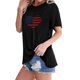 thumbnail image 1 of Fiudx Ofertas de La Semana Camiseta de Manga Corta con Cuello Redondo y Estampado de Bandera de Moda para Mujer, 1 of 4