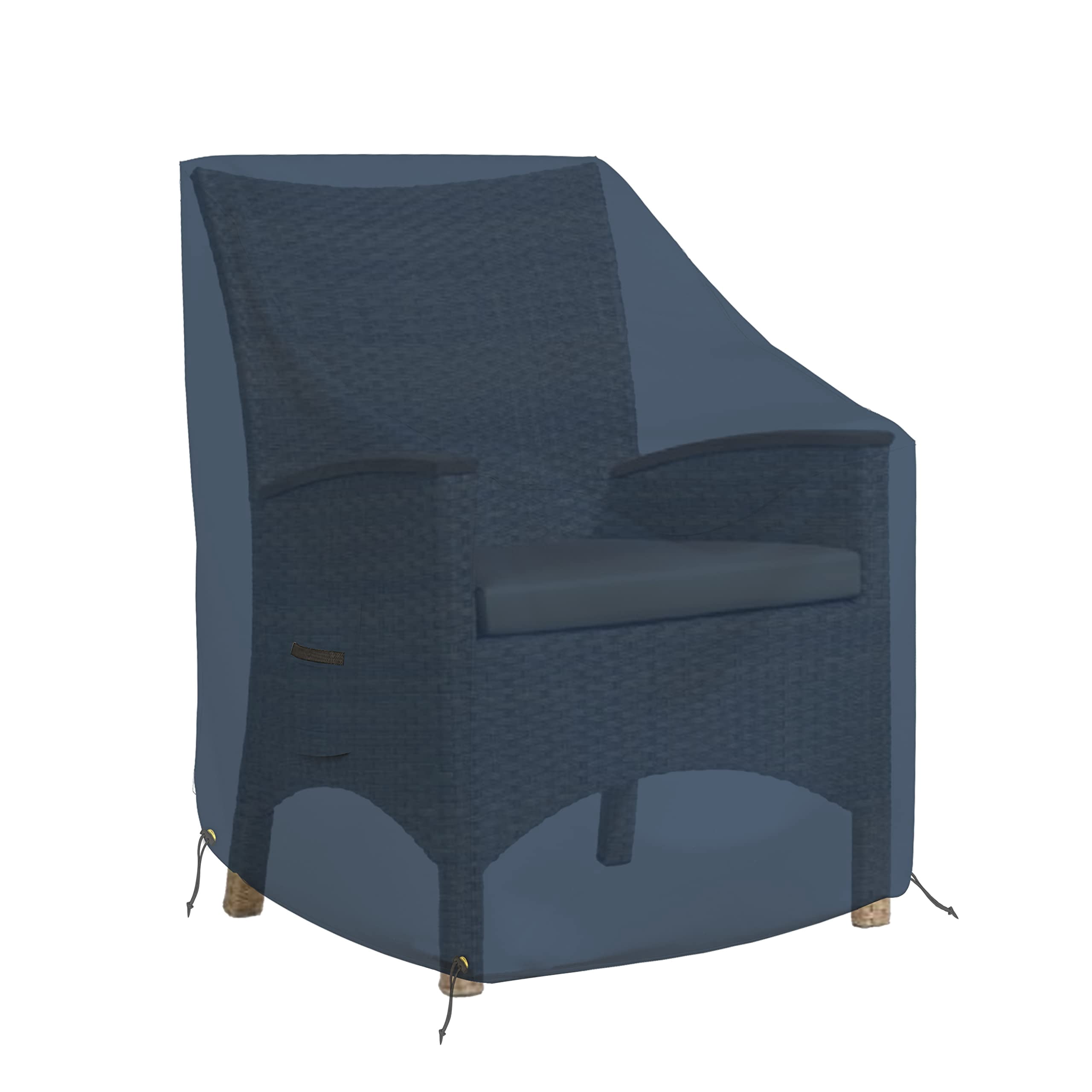 COVERS&ALL Outdoor Chair Cover, 12 Oz Waterproof UV & Weather Resistant Patio Furniture Sofa Cover for Outdoor Outside Seating Lawn Garden, with Air Vents & Drawstrings (36"W x 37"D x 36"H, Blue)