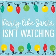 Holiday Time Party Like Santa Isn't Watching Beverage Napkins, 20 Ct.
