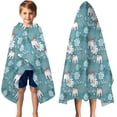 thumbnail image 3 of Blue Christmas Polar Bear Pattern Hooded Bath Towel，50"x30" for Ages 3 To 12 Kids, Quick Dry Lightweight Soft Microfiber Hood Beach Towel Cover Up for Kids, 3 of 7