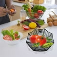 thumbnail image 5 of Halloween Spiderweb Fruit Basket Plastic Storage Bin with Drainage Basin - Countertop Refrigerator Organization Multi-Color(Black), 5 of 5