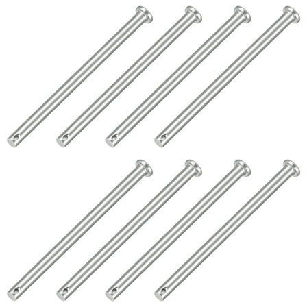 8Pcs 1/4" x 4" Single Hole Clevis Pins, 304 Stainless Steel Flat Head Pins