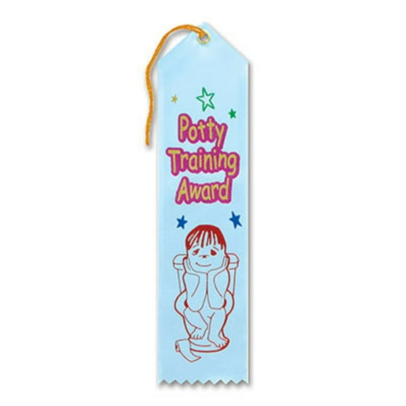 Pack of 6 Light Blue "Potty Training Award" School Award Ribbon Bookmarks 8"