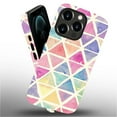 thumbnail image 3 of FKBRCL4U Compatible with iPhone 12 Pro Max Case, Cute Pastel Watercolor Triangles Pattern for Girl Full Body Design Soft Silicone Drop Shock Scratch Protection for iPhone 12 Pro Max, 3 of 7