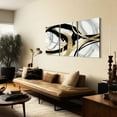 thumbnail image 3 of Abstract Wall Art Gold Black and White Lines Picture Canvas Prints Modern Line Prints Living Room Bedroom Office Poster Gallery Home Decor（Only canvas）, 3 of 6
